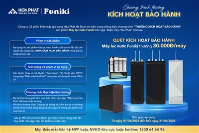 KÍCH HOẠT BẢO HÀNH MÁY LỌC FUNIKI – NHẬN NGAY 30.000Đ KÍCH HOẠT BẢO HÀNH MÁY LỌC FUNIKI – NHẬN NGAY 30.000Đ